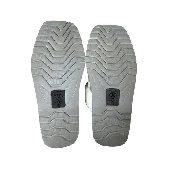 ARIAT Jackie Metallic Gray Snake Print Suede Leather Women's Slippers Sz 10 - Picture 10 of 14